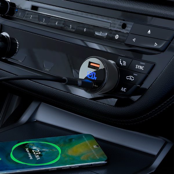 Automobilinis įkroviklis Acefast B6 63W USB-A+USB-C juodas - Image 5