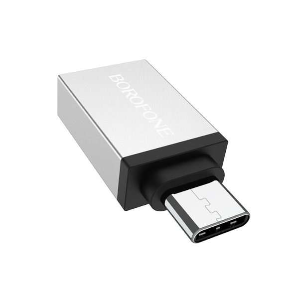 Adapteris Borofone BV3 Type-C OTG pilkas - Image 4