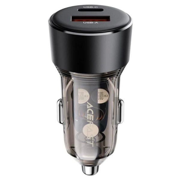 Automobilinis įkroviklis Acefast B12 60W USB-C/USB-A juodas - Image 2